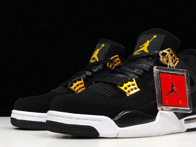 Royalty 4 Gold-White Metallic 308497-032 Jordan Black Air 0806
